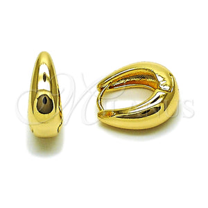 Gold Filled Hoop Earrings — Huggie Hoop Teardrop Design Polished 02. — main product view — SKU 163151 | Oro Laminado aretes de aro — Huggie Hoop Teardrop diseño pulido 02. — SKU 163151