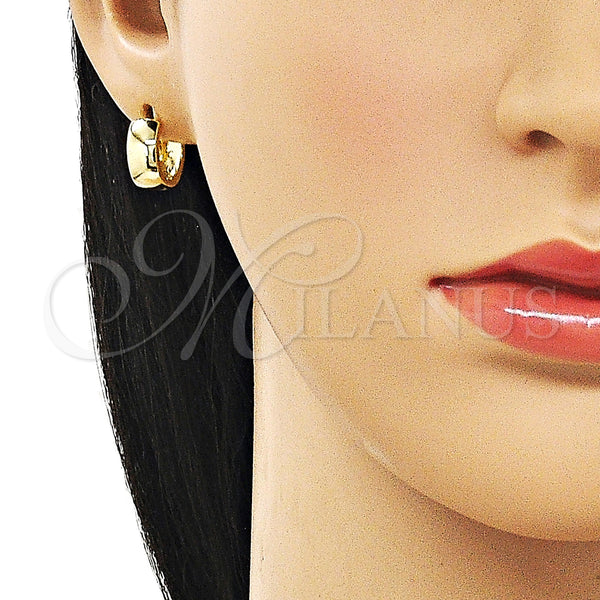 Gold Filled Hoop Earrings — Huggie Hoop Polished 02. — alternate product view — SKU 163152 | Oro Laminado aretes de aro — Huggie Hoop pulido 02. — SKU 163152
