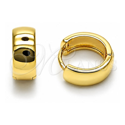 Oro Laminado Huggie Hoop, Gold Filled Style Polished, Golden Finish, 02.213.0584.14