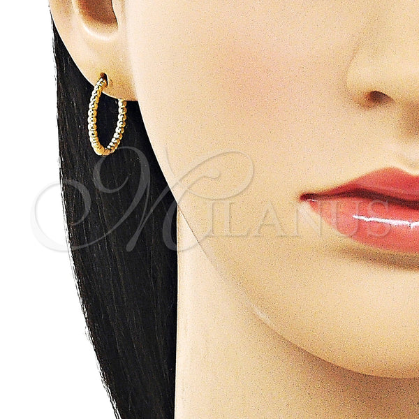 Gold Filled Hoop Earrings — Huggie Hoop Ball Design Polished 02. — alternate product view — SKU 163156 | Oro Laminado aretes de aro — Huggie Hoop Ball diseño pulido 02. — SKU 163156