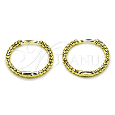 Gold Filled Hoop Earrings — Huggie Hoop Ball Design Polished 02. for wholesale, main product view