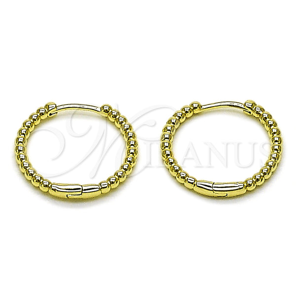 Gold Filled Hoop Earrings — Huggie Hoop Ball Design Polished 02. — main product view — SKU 163156 | Oro Laminado aretes de aro — Huggie Hoop Ball diseño pulido 02. — SKU 163156