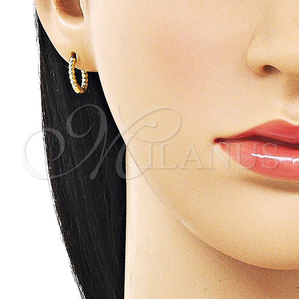 Gold Filled Hoop Earrings — Huggie Hoop Ball Design Polished 02. — alternate product view — SKU 163157 | Oro Laminado aretes de aro — Huggie Hoop Ball diseño pulido 02. — SKU 163157