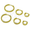 Oro Laminado Huggie Hoop, Gold Filled Style Ball Design, Polished, Golden Finish, 02.213.0893.14