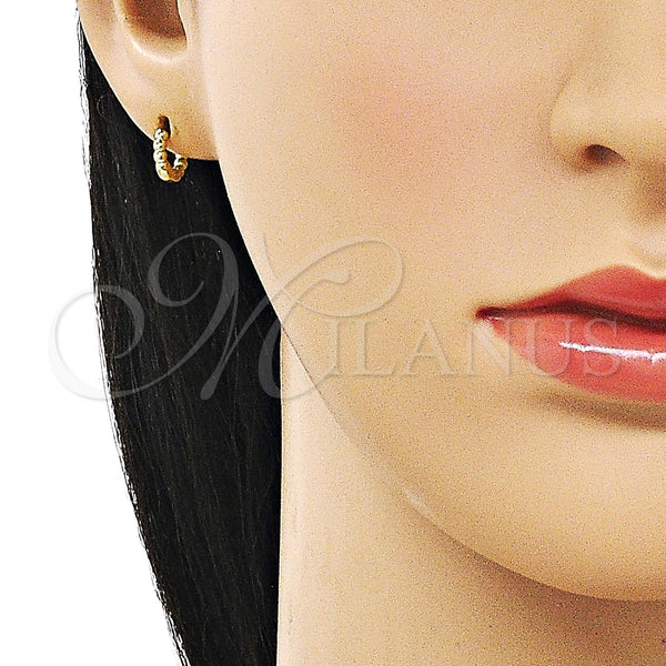 Gold Filled Hoop Earrings — Huggie Hoop Ball Design Polished 02. — alternate product view — SKU 163158 | Oro Laminado aretes de aro — Huggie Hoop Ball diseño pulido 02. — SKU 163158