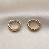 Oro Laminado Huggie Hoop, Gold Filled Style Polished, Golden Finish, 02.213.0891.12