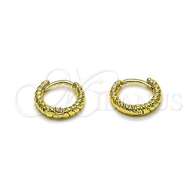 Gold Filled Hoop Earrings — Huggie Hoop Twist Design Polished 02. for wholesale, main product view