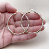 Oro Laminado Large Hoop, Gold Filled Style Hollow Design, Diamond Cutting Finish, Tricolor, 02.213.0243.50
