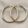 Oro Laminado Large Hoop, Gold Filled Style Hollow Design, Diamond Cutting Finish, Golden Finish, 02.213.0755.60