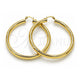 Argolla Grande 02.213.0755.60 Oro Laminado, Diseño de Hueco, Diamantado, Tono Dorado