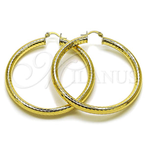 Gold Filled Hoop Earrings — Large Hoop Hollow Design Diamond Cutting 02. — main product view — SKU 163166 | Oro Laminado aretes de aro — Large Hoop Hollow diseño Diamond Cutting 02. — SKU 163166