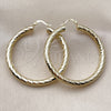 Oro Laminado Large Hoop, Gold Filled Style Hollow Design, Diamond Cutting Finish, Golden Finish, 02.213.0311.50