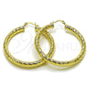 Oro Laminado Large Hoop, Gold Filled Style Hollow Design, Diamond Cutting Finish, Golden Finish, 02.213.0311.50