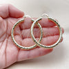 Oro Laminado Large Hoop, Gold Filled Style Hollow Design, Diamond Cutting Finish, Golden Finish, 02.213.0311.50