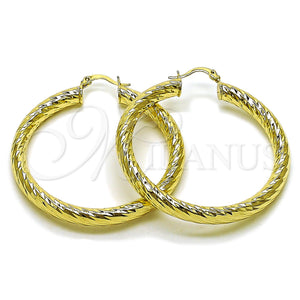 Gold Filled Hoop Earrings — Large Hoop Hollow Design Diamond Cutting 02. — main product view — SKU 163171 | Oro Laminado aretes de aro — Large Hoop Hollow diseño Diamond Cutting 02. — SKU 163171