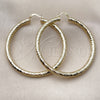 Oro Laminado Large Hoop, Gold Filled Style Hollow Design, Diamond Cutting Finish, Golden Finish, 02.213.0311.60