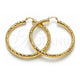 Argolla Grande 02.213.0311.60 Oro Laminado, Diseño de Hueco, Diamantado, Tono Dorado