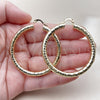 Oro Laminado Medium Hoop, Gold Filled Style Hollow Design, Diamond Cutting Finish, Golden Finish, 02.213.0759.50