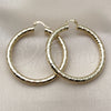 Oro Laminado Medium Hoop, Gold Filled Style Hollow Design, Diamond Cutting Finish, Golden Finish, 02.213.0759.50