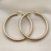 Oro Laminado Medium Hoop, Gold Filled Style Hollow Design, Diamond Cutting Finish, Golden Finish, 02.213.0760.60