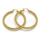 Oro Laminado Medium Hoop, Gold Filled Style Hollow Design, Diamond Cutting Finish, Golden Finish, 02.213.0760.60