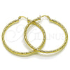 Oro Laminado Large Hoop, Gold Filled Style Hollow Design, Diamond Cutting Finish, Golden Finish, 02.213.0259.1.50