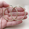 Oro Laminado Large Hoop, Gold Filled Style Hollow Design, Diamond Cutting Finish, Golden Finish, 02.213.0259.1.50