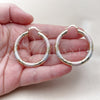 Oro Laminado Medium Hoop, Gold Filled Style Hollow Design, Diamond Cutting Finish, Tricolor, 02.213.0224.1.40