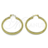 Oro Laminado Medium Hoop, Gold Filled Style Hollow Design, Diamond Cutting Finish, Golden Finish, 02.213.0881.40