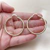 Oro Laminado Medium Hoop, Gold Filled Style Hollow Design, Diamond Cutting Finish, Golden Finish, 02.213.0881.40