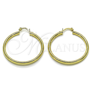 Gold Filled Hoop Earrings — Medium Hoop Hollow Design Diamond Cutting 02. — main product view — SKU 163180 | Oro Laminado aretes de aro — Medium Hoop Hollow diseño Diamond Cutting 02. — SKU 163180