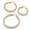 Oro Laminado Medium Hoop, Gold Filled Style Hollow Design, Diamond Cutting Finish, Golden Finish, 02.213.0756.60