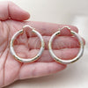Oro Laminado Medium Hoop, Gold Filled Style Hollow Design, Diamond Cutting Finish, Tricolor, 02.213.0882.40
