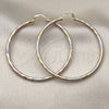 Oro Laminado Large Hoop, Gold Filled Style Hollow Design, Diamond Cutting Finish, Tricolor, 02.213.0254.60