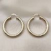 Oro Laminado Large Hoop, Gold Filled Style Hollow Design, Diamond Cutting Finish, Golden Finish, 02.170.0311.40