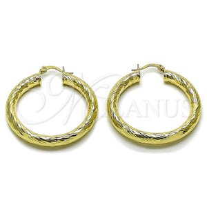 Gold Filled Hoop Earrings — Large Hoop Hollow Design Diamond Cutting 02. — main product view — SKU 163186 | Oro Laminado aretes de aro — Large Hoop Hollow diseño Diamond Cutting 02. — SKU 163186
