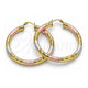 Oro Laminado Large Hoop, Gold Filled Style Hollow Design, Diamond Cutting Finish, Tricolor, 02.170.0311.1.50