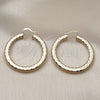 Oro Laminado Large Hoop, Gold Filled Style Hollow Design, Diamond Cutting Finish, Golden Finish, 02.213.0889.40