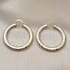 Oro Laminado Large Hoop, Gold Filled Style Hollow Design, Diamond Cutting Finish, Golden Finish, 02.213.0889.40