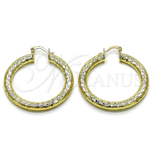Gold Filled Hoop Earrings — Large Hoop Hollow Design Diamond Cutting 02. — main product view — SKU 163189 | Oro Laminado aretes de aro — Large Hoop Hollow diseño Diamond Cutting 02. — SKU 163189