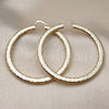 Oro Laminado Extra Large Hoop, Gold Filled Style Hollow Design, Diamond Cutting Finish, Golden Finish, 02.213.0889.60
