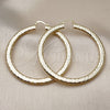 Oro Laminado Extra Large Hoop, Gold Filled Style Hollow Design, Diamond Cutting Finish, Golden Finish, 02.213.0889.60