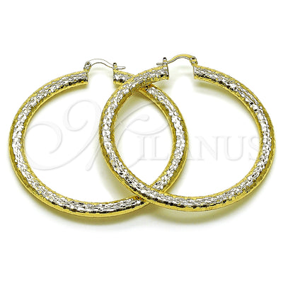 Gold Filled Hoop Earrings — Extra Large Hoop Hollow Design Diamond Cutting 02. for wholesale, main product view
