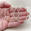 Oro Laminado Large Hoop, Gold Filled Style Hollow Design, Diamond Cutting Finish, Tricolor, 02.213.0258.1.50