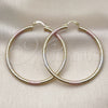 Oro Laminado Large Hoop, Gold Filled Style Hollow Design, Diamond Cutting Finish, Tricolor, 02.213.0258.1.50