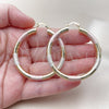 Oro Laminado Large Hoop, Gold Filled Style Hollow Design, Diamond Cutting Finish, Tricolor, 02.213.0812.1.50