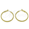 Oro Laminado Medium Hoop, Gold Filled Style Diamond Cutting Finish, Golden Finish, 02.213.0898.40