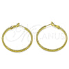 Oro Laminado Medium Hoop, Gold Filled Style Diamond Cutting Finish, Golden Finish, 02.213.0898.40