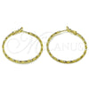 Oro Laminado Medium Hoop, Gold Filled Style Diamond Cutting Finish, Golden Finish, 02.213.0900.40