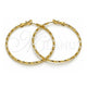 Oro Laminado Medium Hoop, Gold Filled Style Twist Design, Diamond Cutting Finish, Golden Finish, 02.213.0900.50